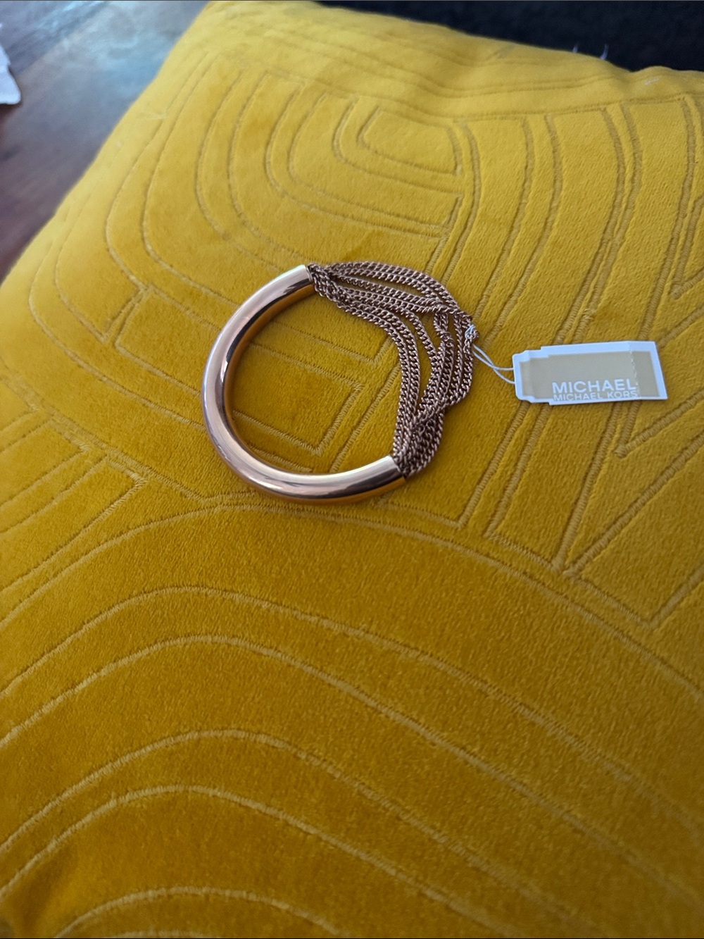 Michael Kors Rose Gold Tassel Chain Bangle Bracelet
